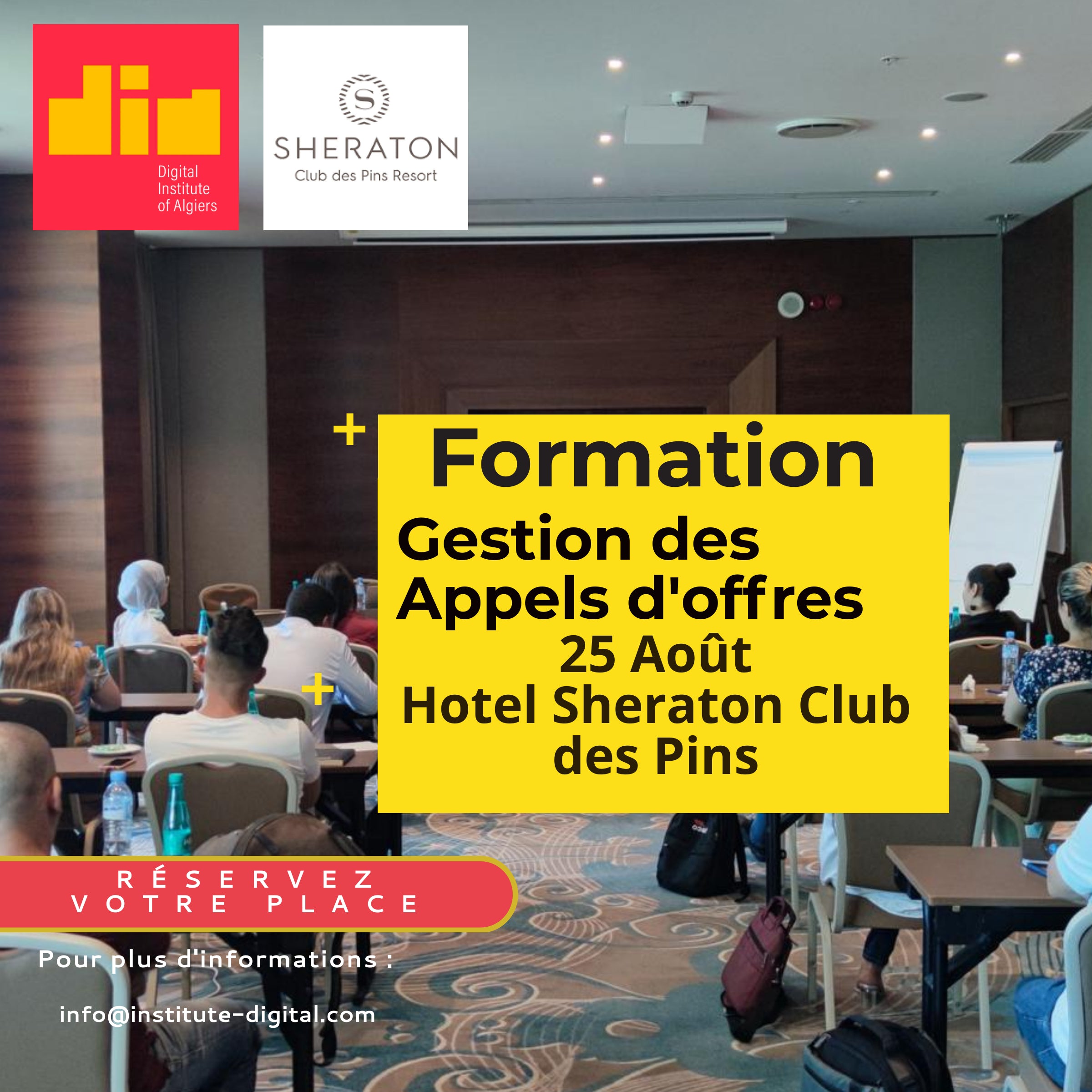 Formation/Workshop 👨‍🏫 : Gestion des Appels d'offres (25 Aout au Sheraton Club des Pins Resort